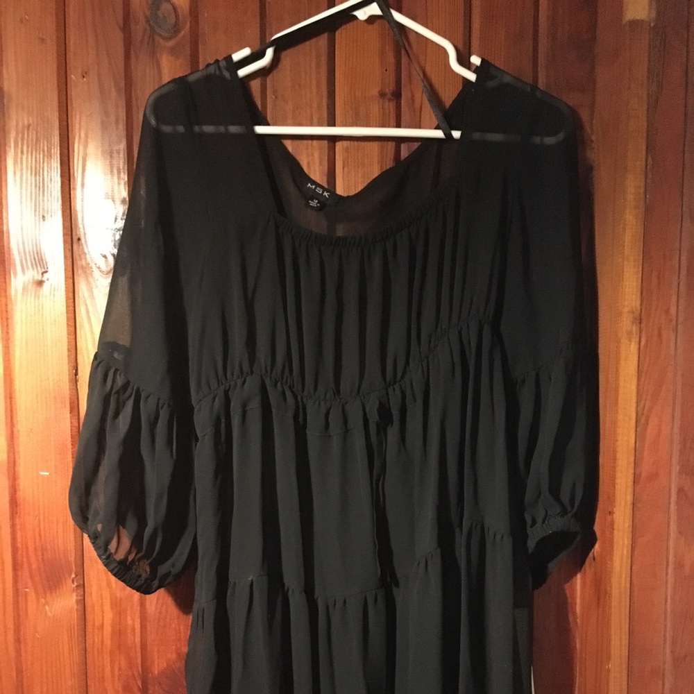 Sheer black babydoll cover up